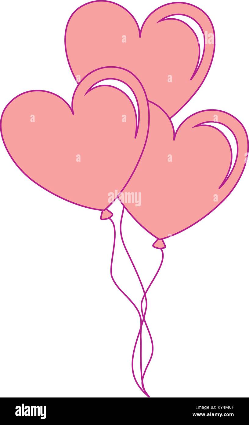 balloons air with heart shape vector illustration design Stock Vector ...