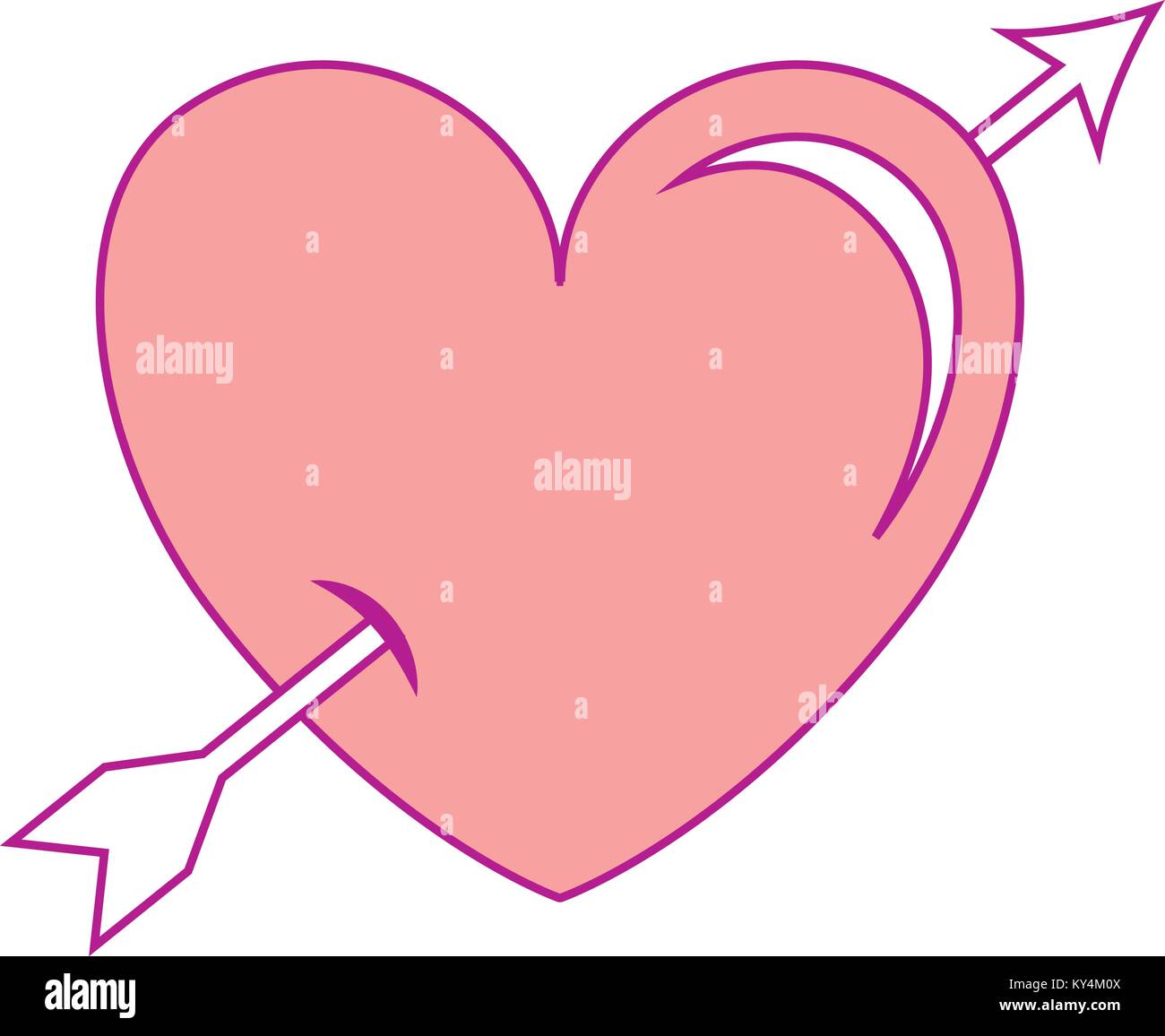 heart love with arrow card vector illustration design Stock Vector ...