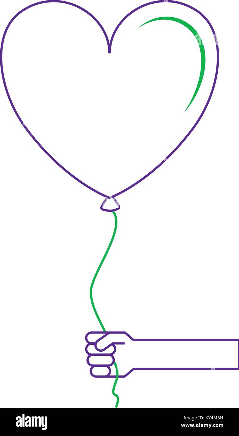 balloon air with heart shape vector illustration design Stock Vector ...