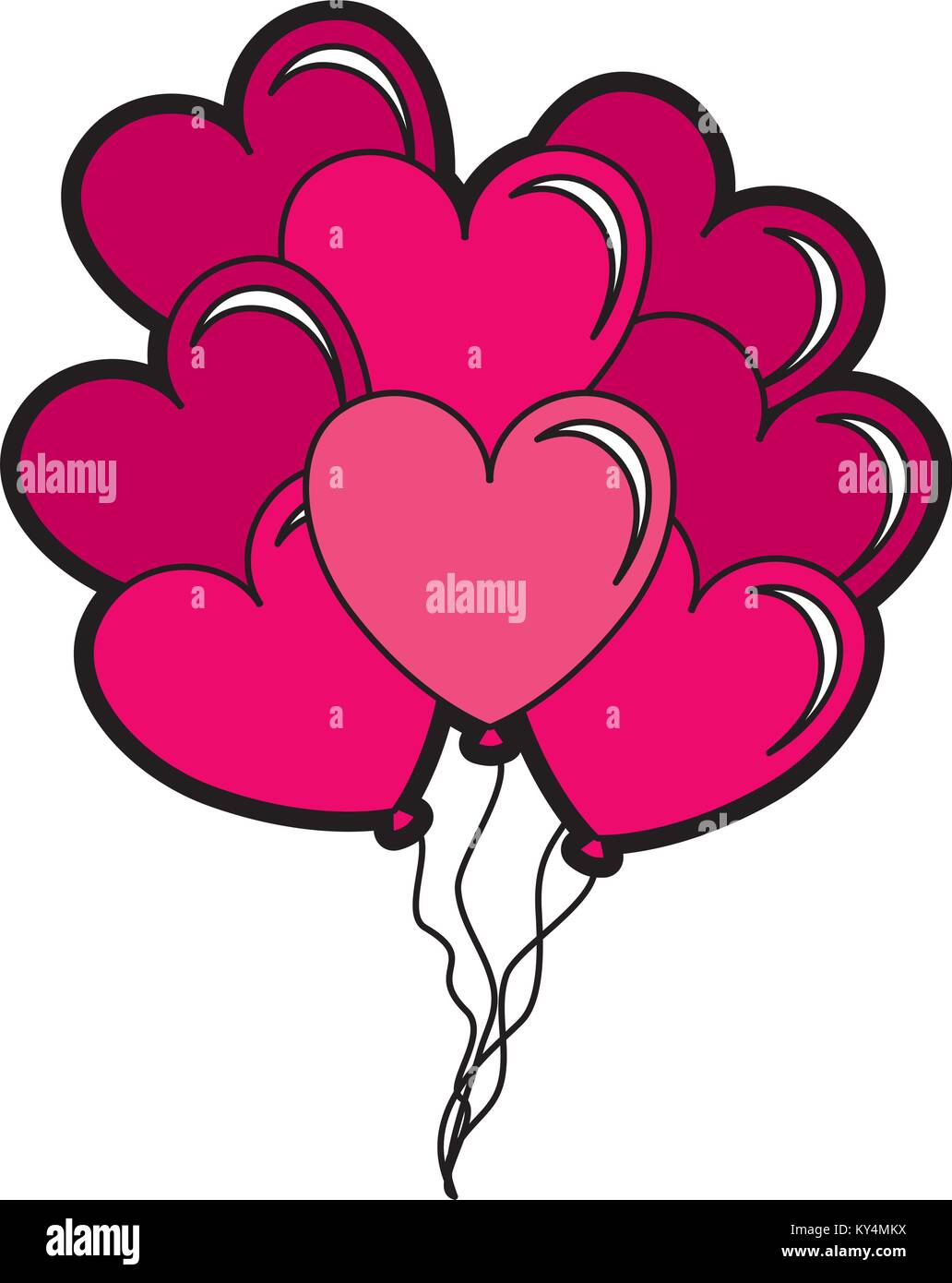 balloons air with heart shape vector illustration design Stock Vector ...