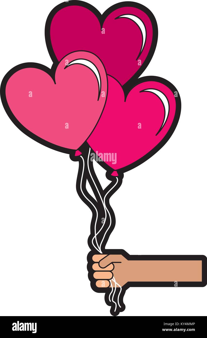 balloons air with heart shape vector illustration design Stock Vector ...