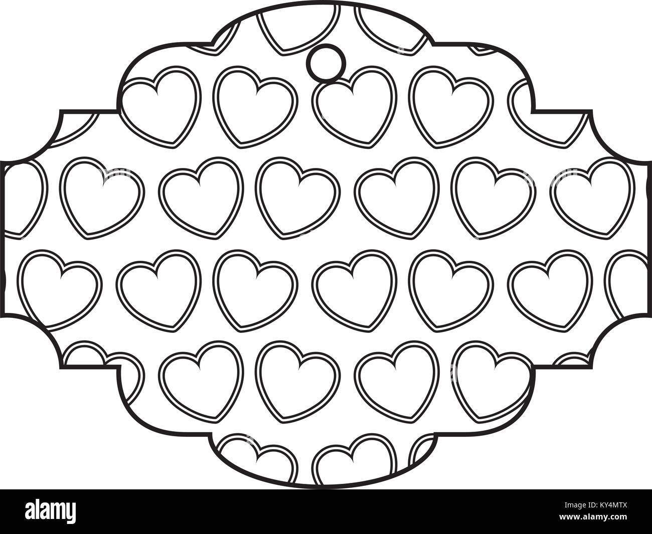 elegant frame with hearts pattern background vector illustration design ...