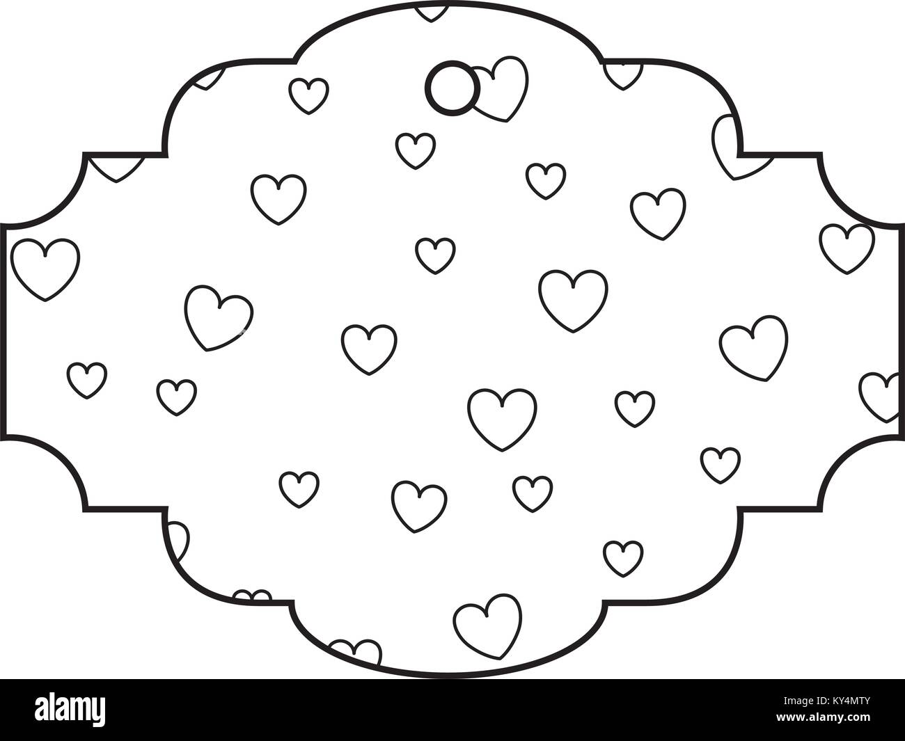 elegant frame with hearts pattern background vector illustration design ...