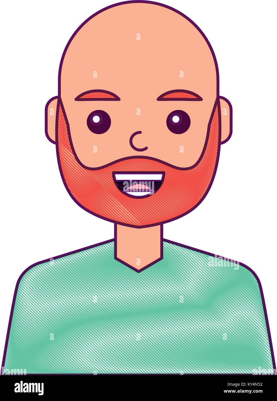 portrait man face laughing happy image vector illustration Stock Vector