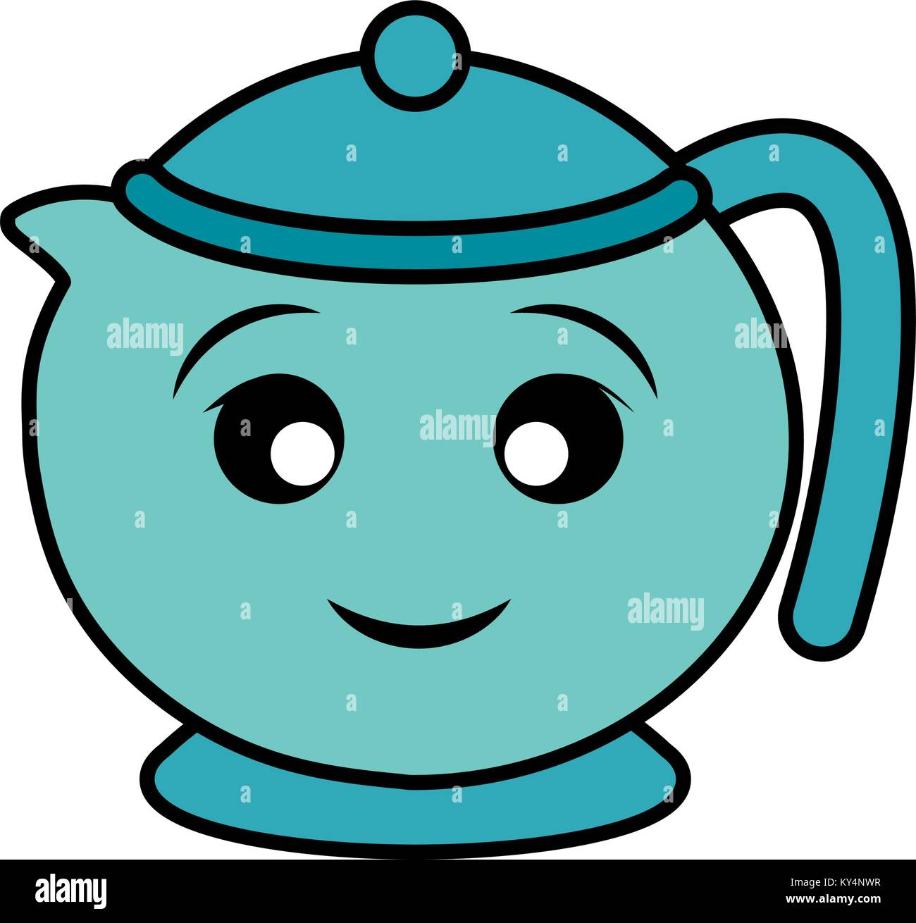 Porcelain teapot isolated smiling cartoon Stock Vector Image & Art Alamy