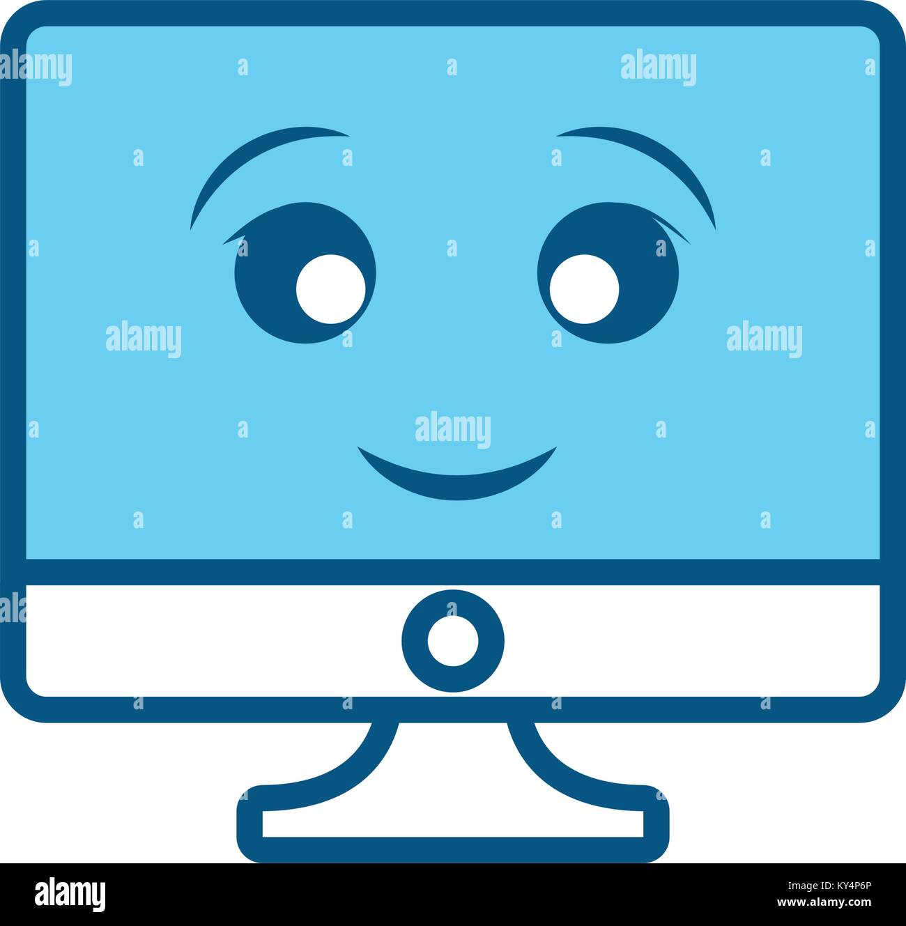 Computer screen technology smiling cartoon Stock Vector Image & Art - Alamy