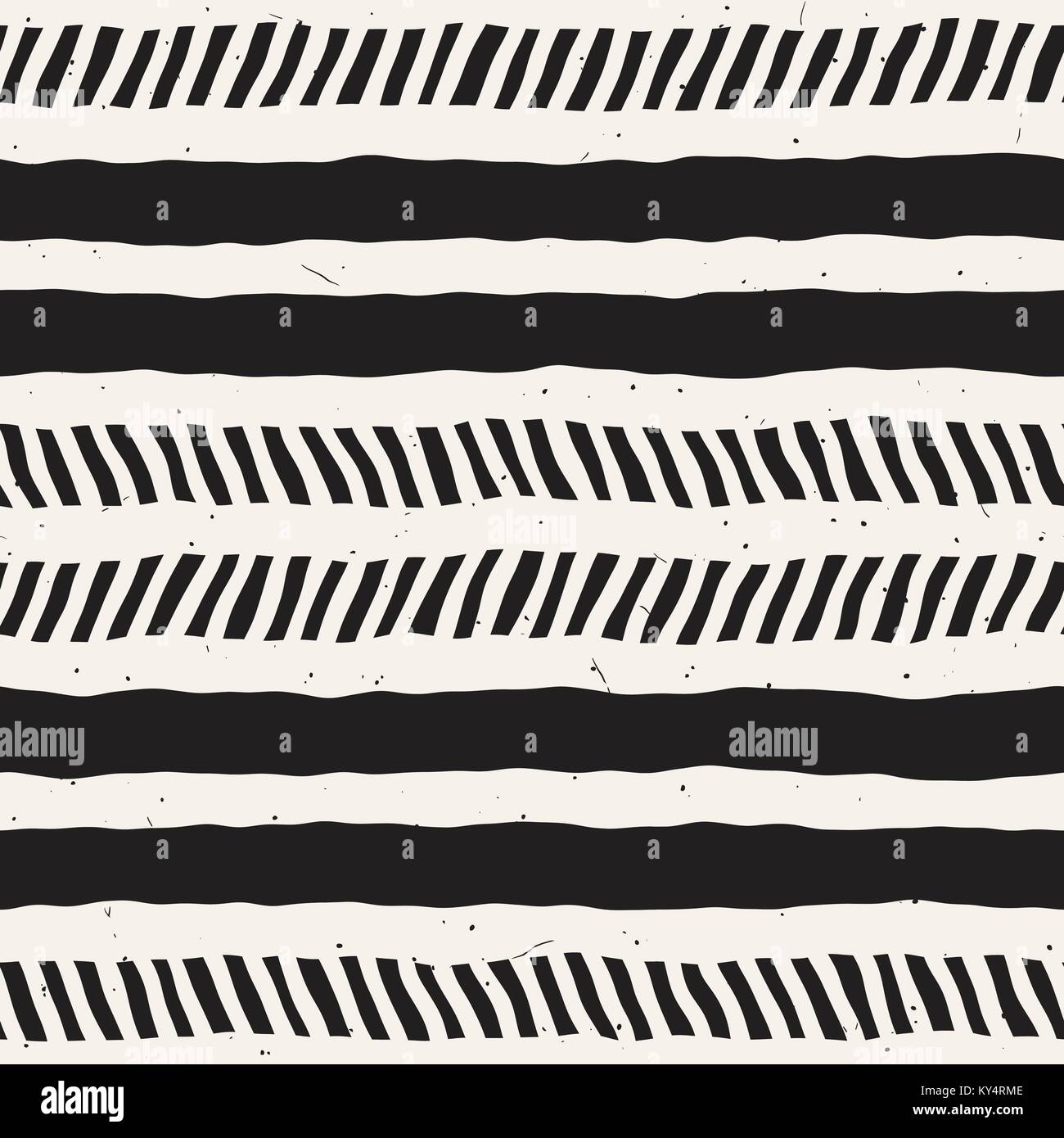 Seamless pattern with hand drawn brush strokes. Ink doodle grunge ...