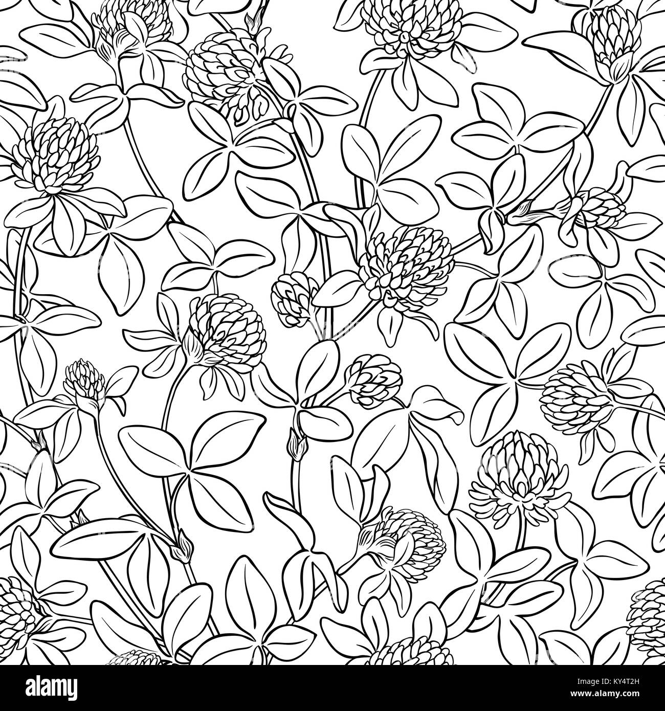 clover plant seamless pattern on white background Stock Vector Image ...