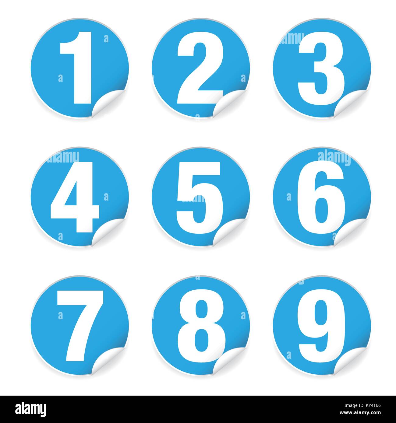 Number set sticker blue Stock Vector Image & Art - Alamy