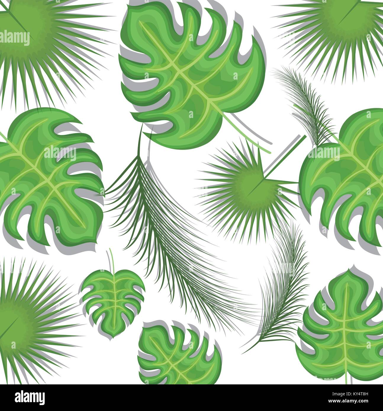 seamless pattern tropical leaves background Stock Vector Image & Art ...