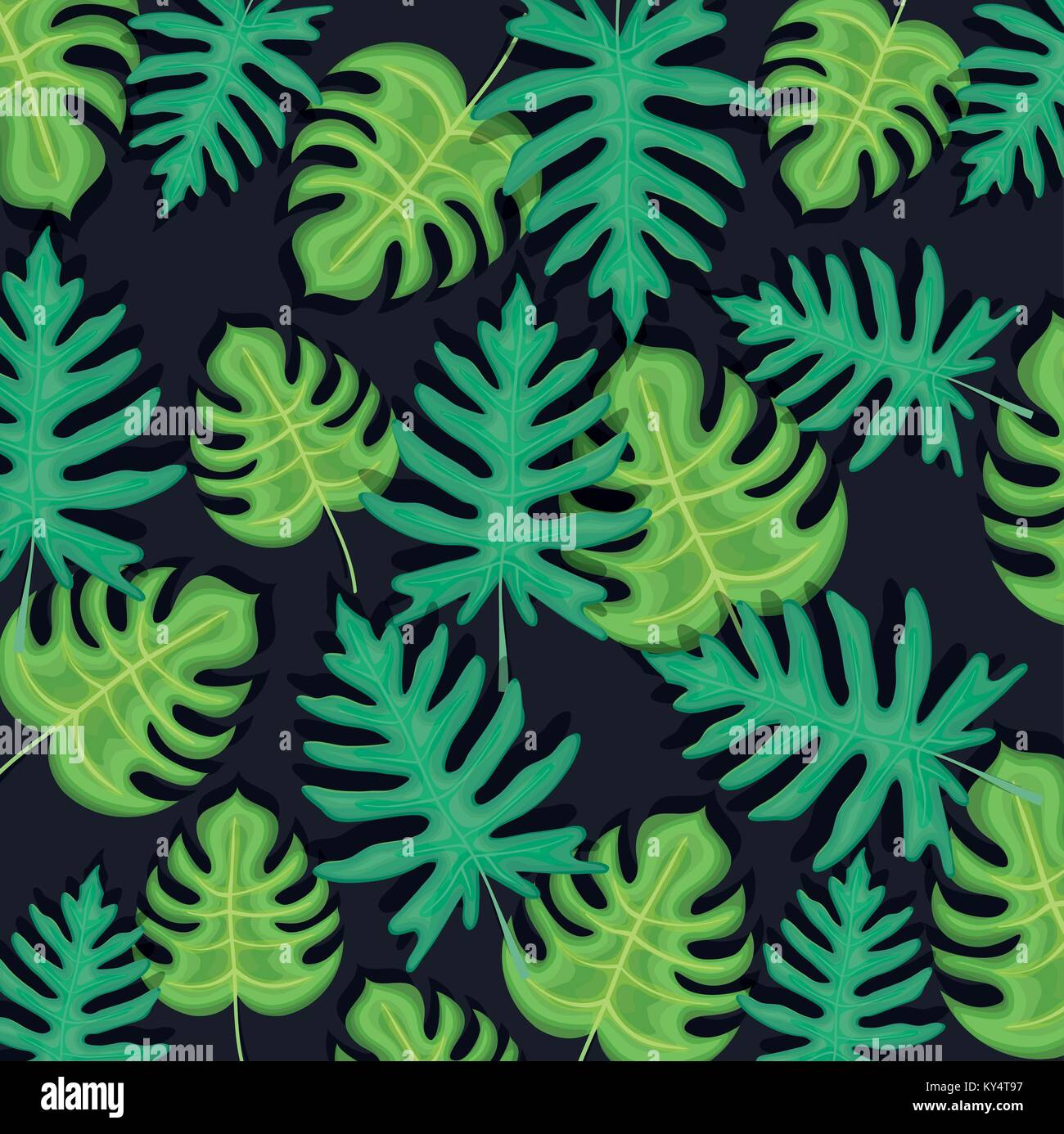 seamless pattern tropical leaves background Stock Vector Image & Art ...
