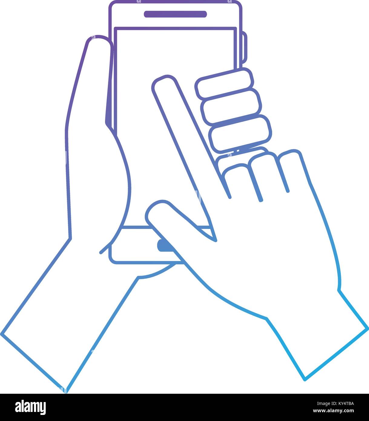 smartphone device with hand human vector illustration design Stock ...