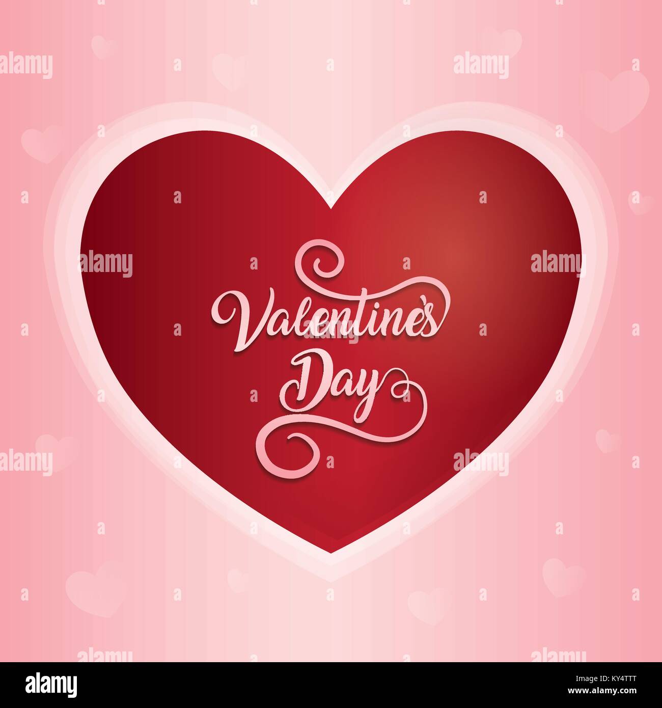 happy valentines day lettering card with hearts Stock Vector Image ...