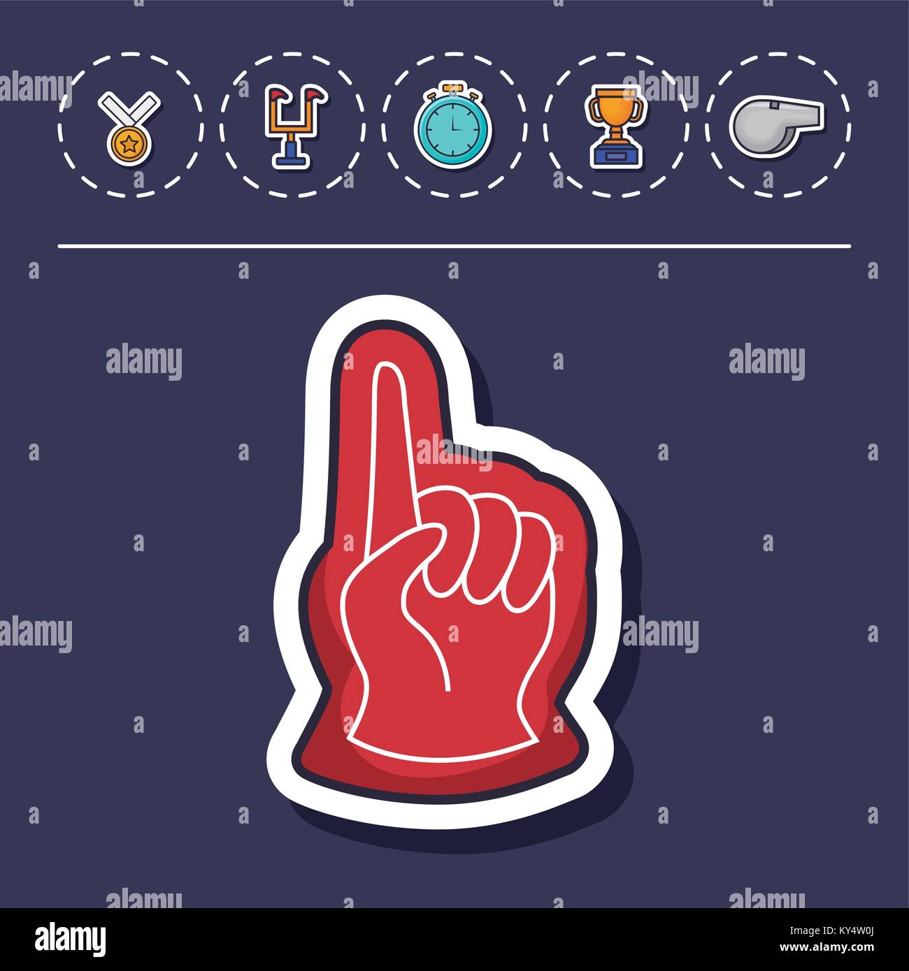 American football foam finger icon hi-res stock photography and images ...