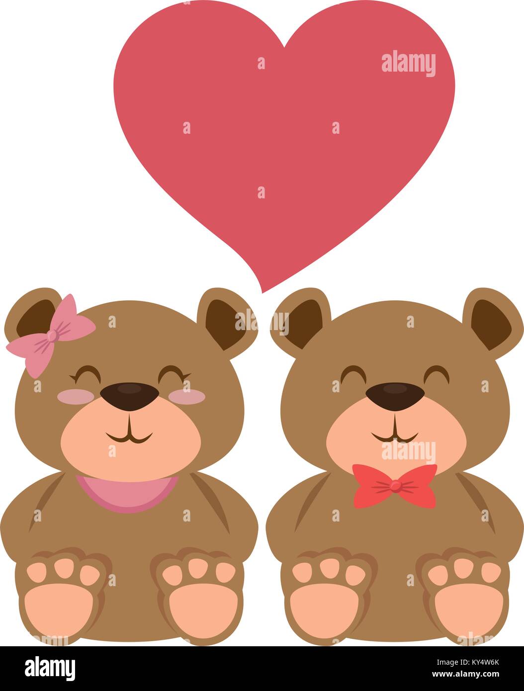 cute bears teddy couple vector illustration design Stock Vector Image ...