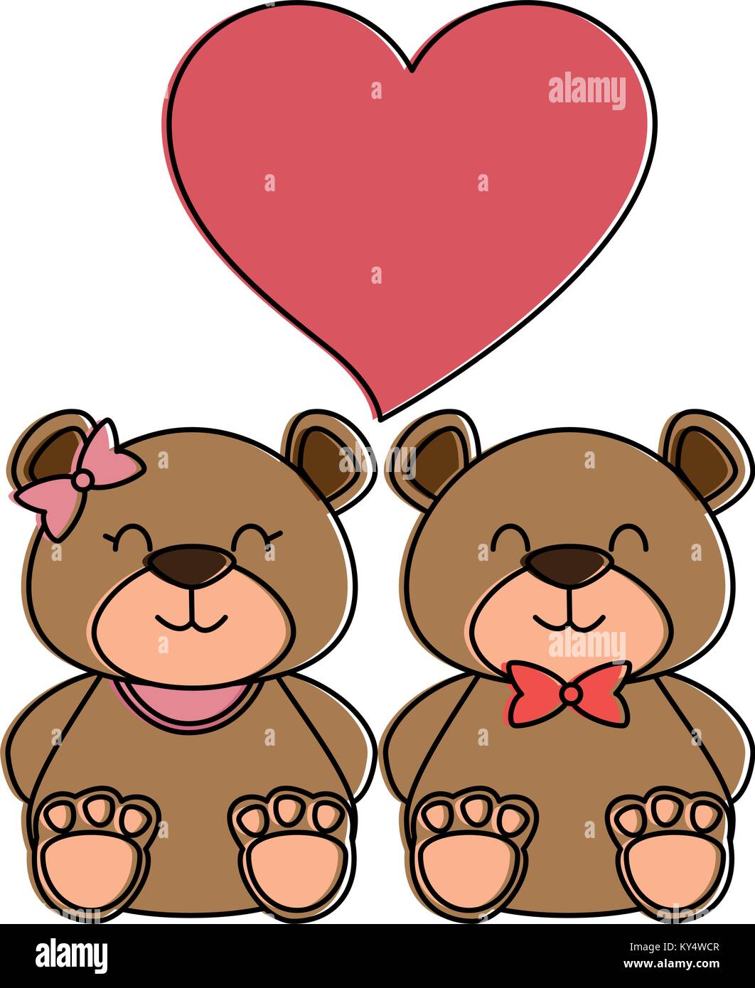 Cute Bears Teddy Couple Stock Vector Image And Art Alamy 2435