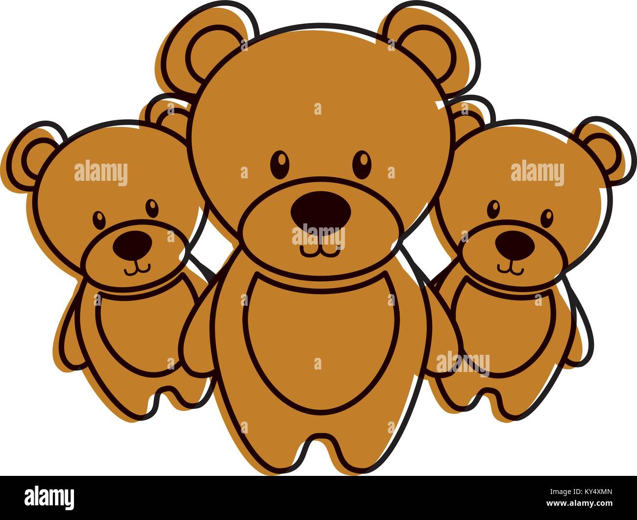 three teddy bears cute animal toy Stock Vector Image & Art - Alamy