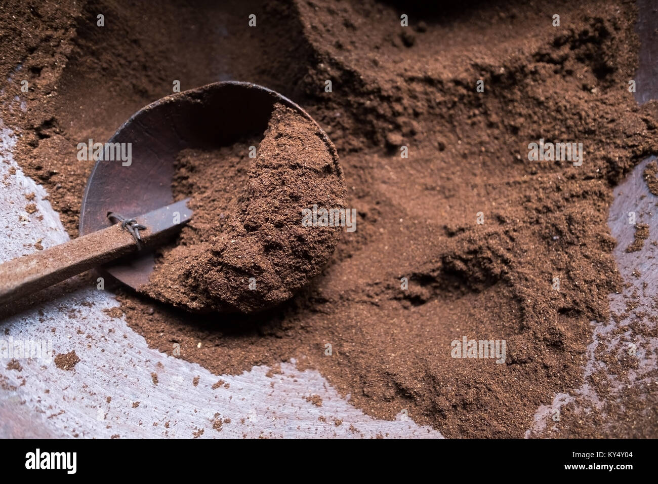 Process of coffee making. Coffee beans powder Stock Photo Alamy