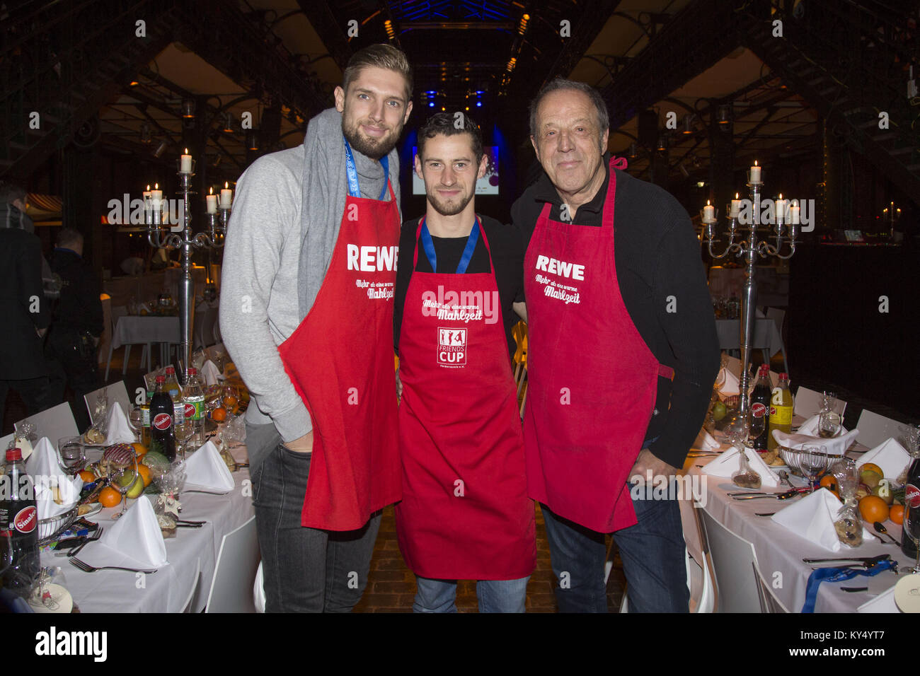 Celebrities attending the Charity christmas dinner for homeless people of Alsterradio at Fischauktionshalle, Hamburg  Featuring: Lasse Sobiech, Jan-Philipp Kalla, Rolf Fuhrmann Where: Hamburg, Germany When: 12 Dec 2017 Credit: Schultz-Coulon/WENN.com Stock Photo