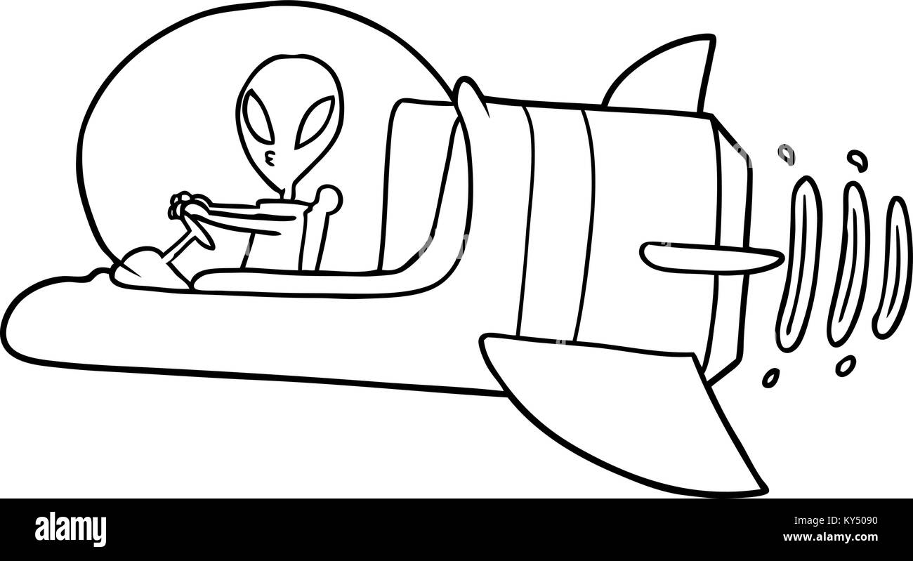 Cartoon Alien Spacecraft Stock Vector Image Art Alamy