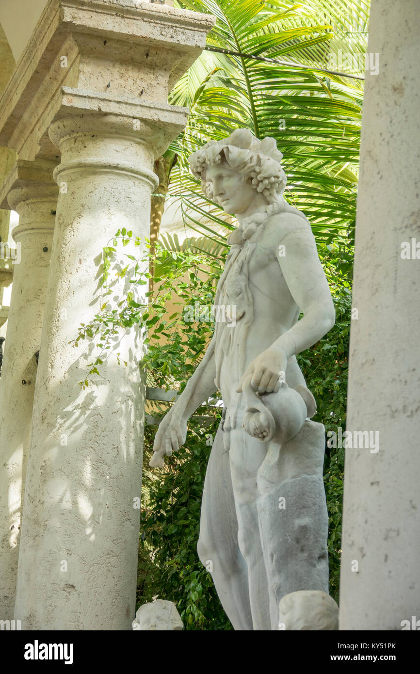 Architecture and artwork at Vizcaya Museum & Gardens Stock Photo