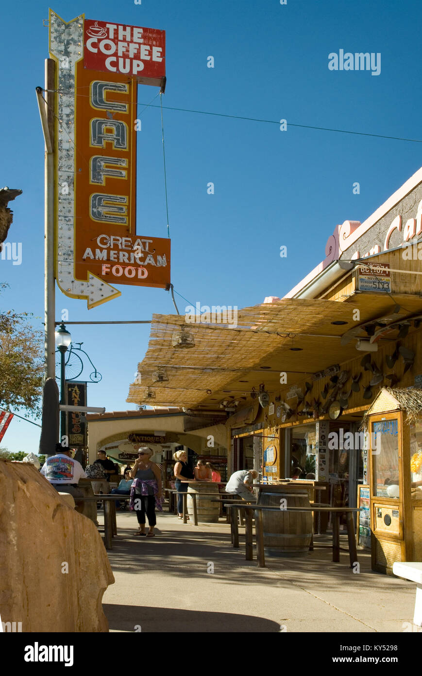 Sidewalk Cafe at Boulder City, Nevada, USA. Stock Photo