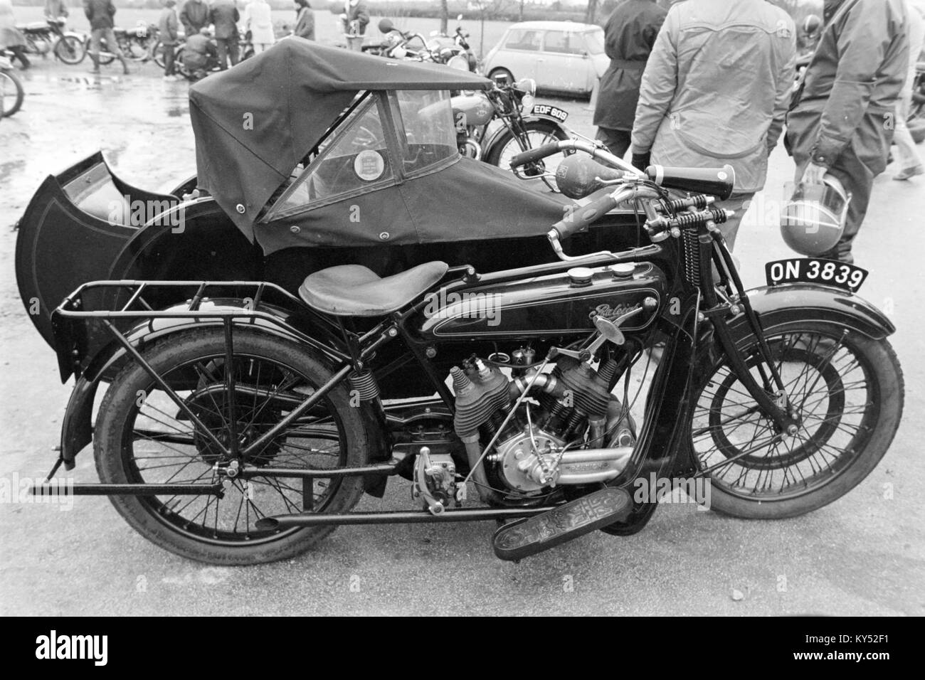 Raleigh V twin vintage motorcycle Stock Photo