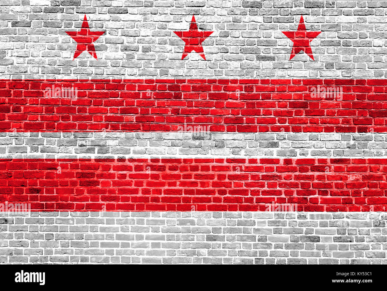 Washington DC US flag painted on old vintage brick wall Stock Photo - Alamy