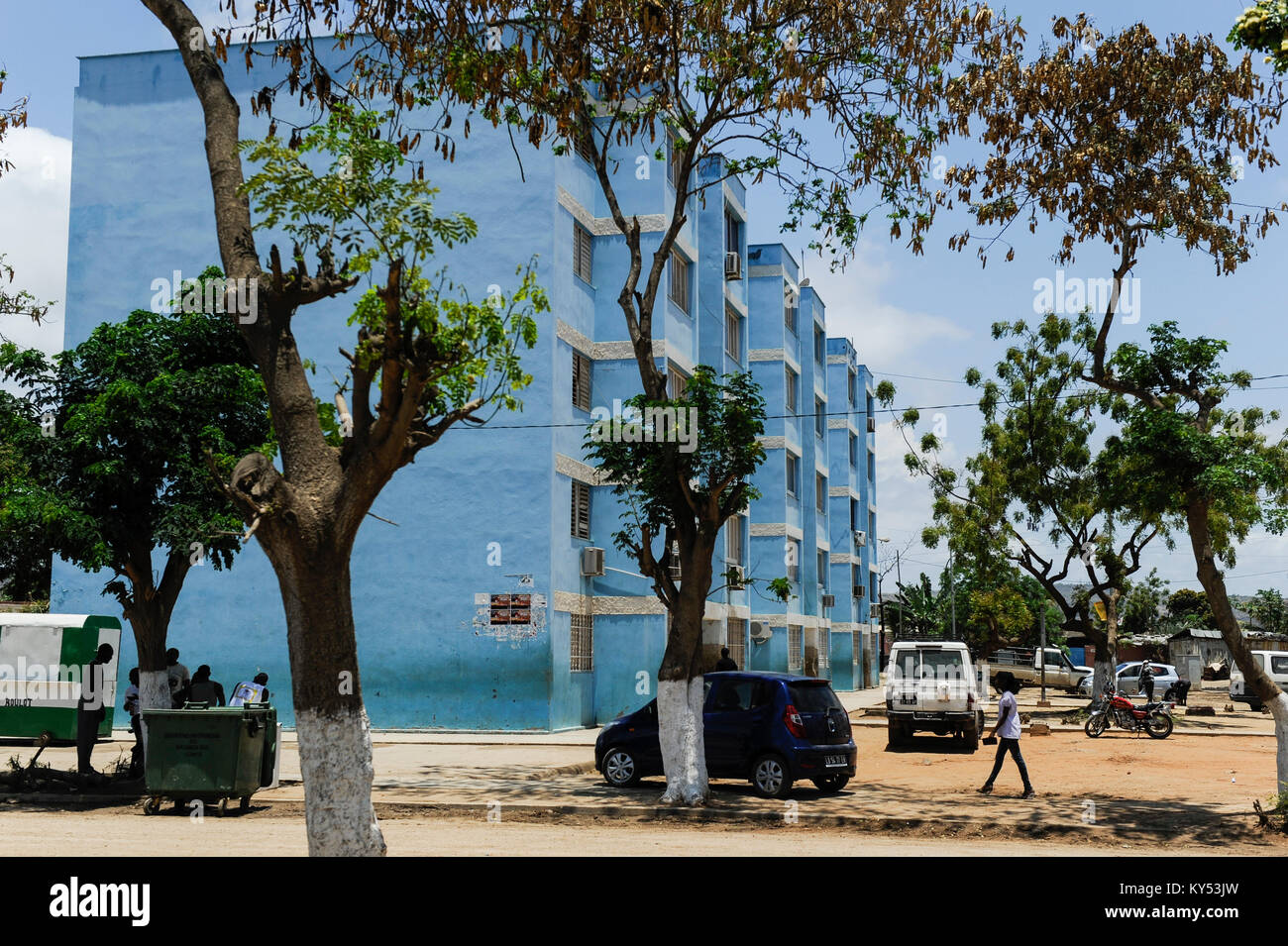 ANGOLA, Cuanza Sul, Sumbe town, block in communist GDR DDR Germany Style given as development aid Photo - Alamy