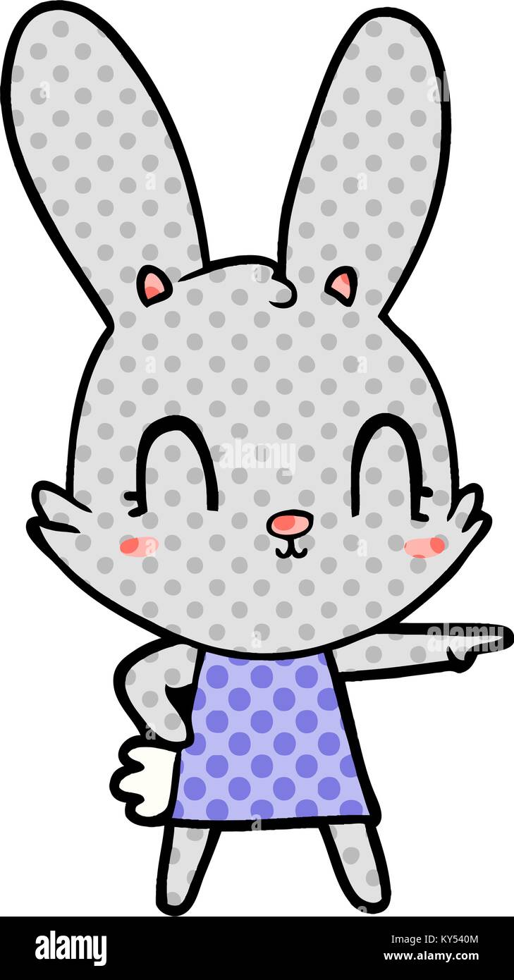 cute cartoon rabbit in dress Stock Vector Image & Art - Alamy