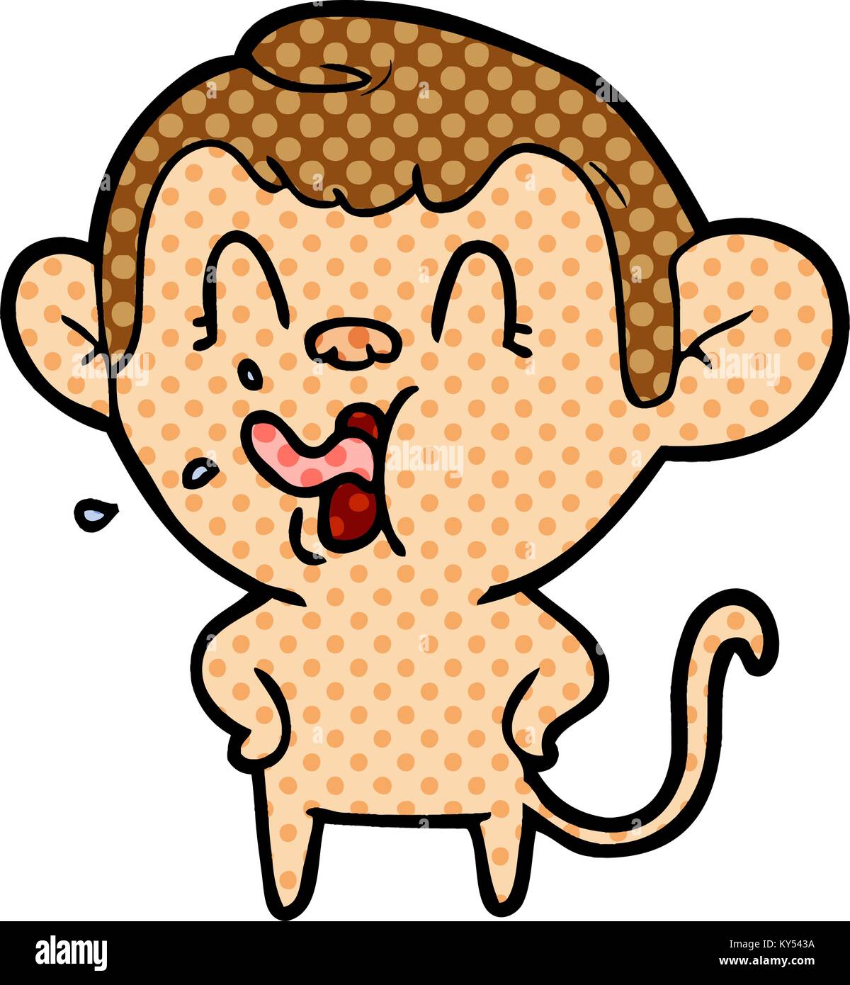 crazy cartoon monkey Stock Vector