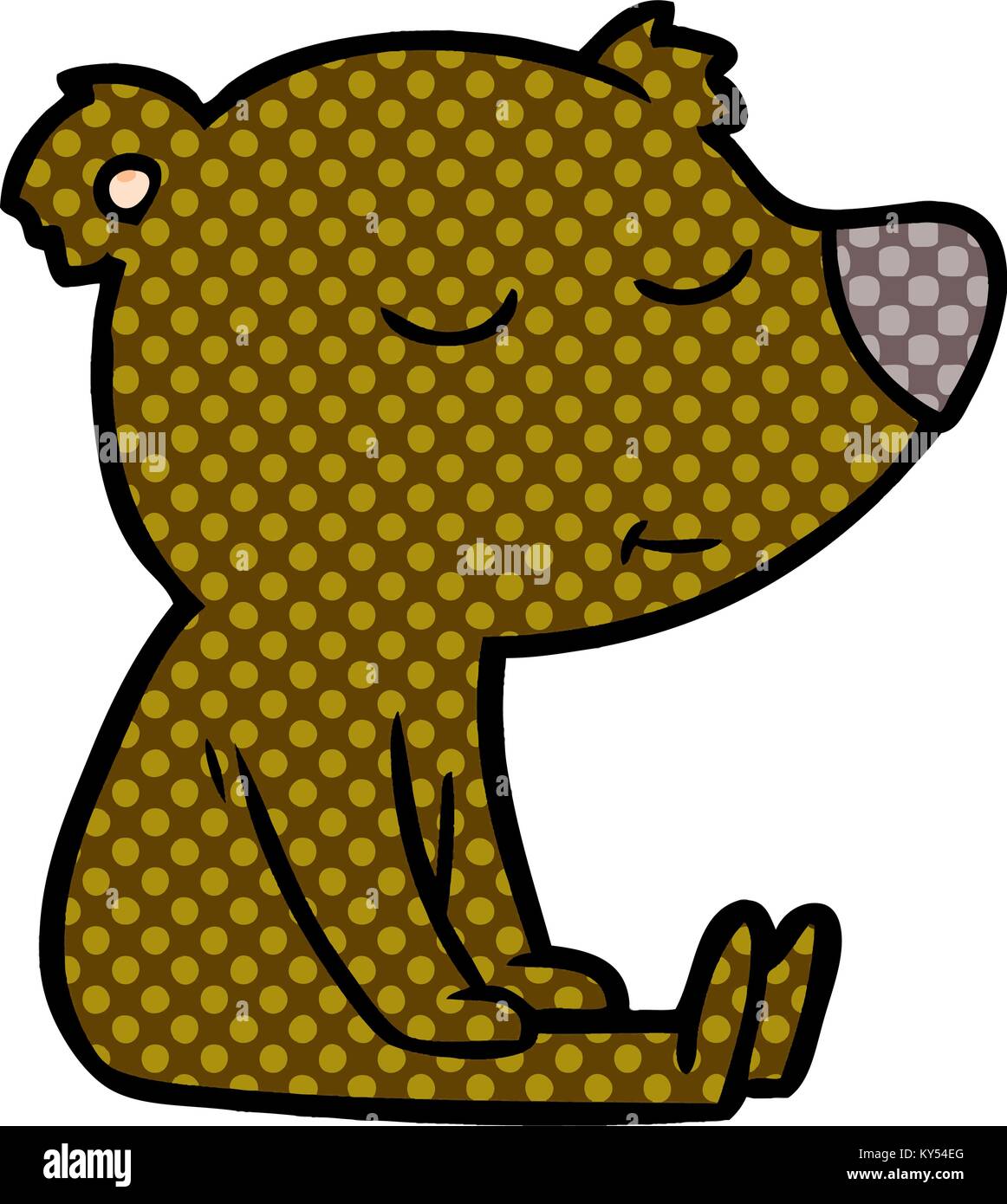 happy cartoon bear sitting Stock Vector Image & Art - Alamy