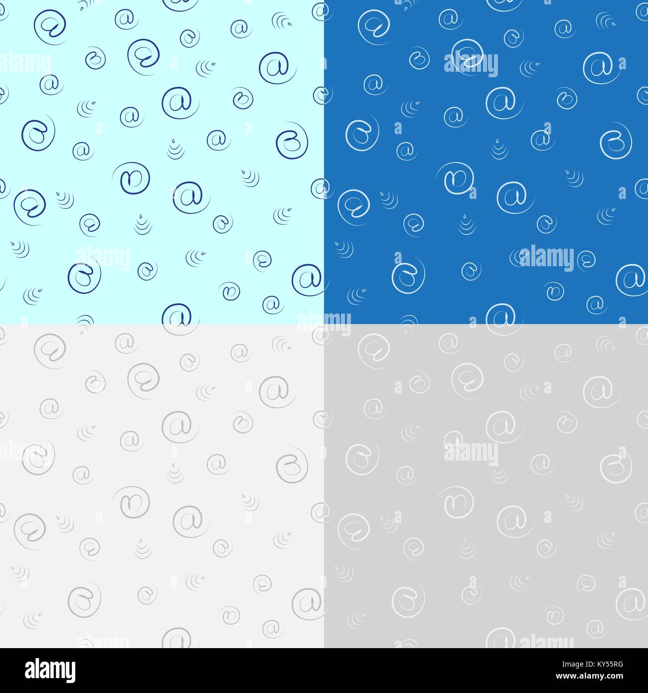 simple seamless pattern  email in 4 color Stock Vector