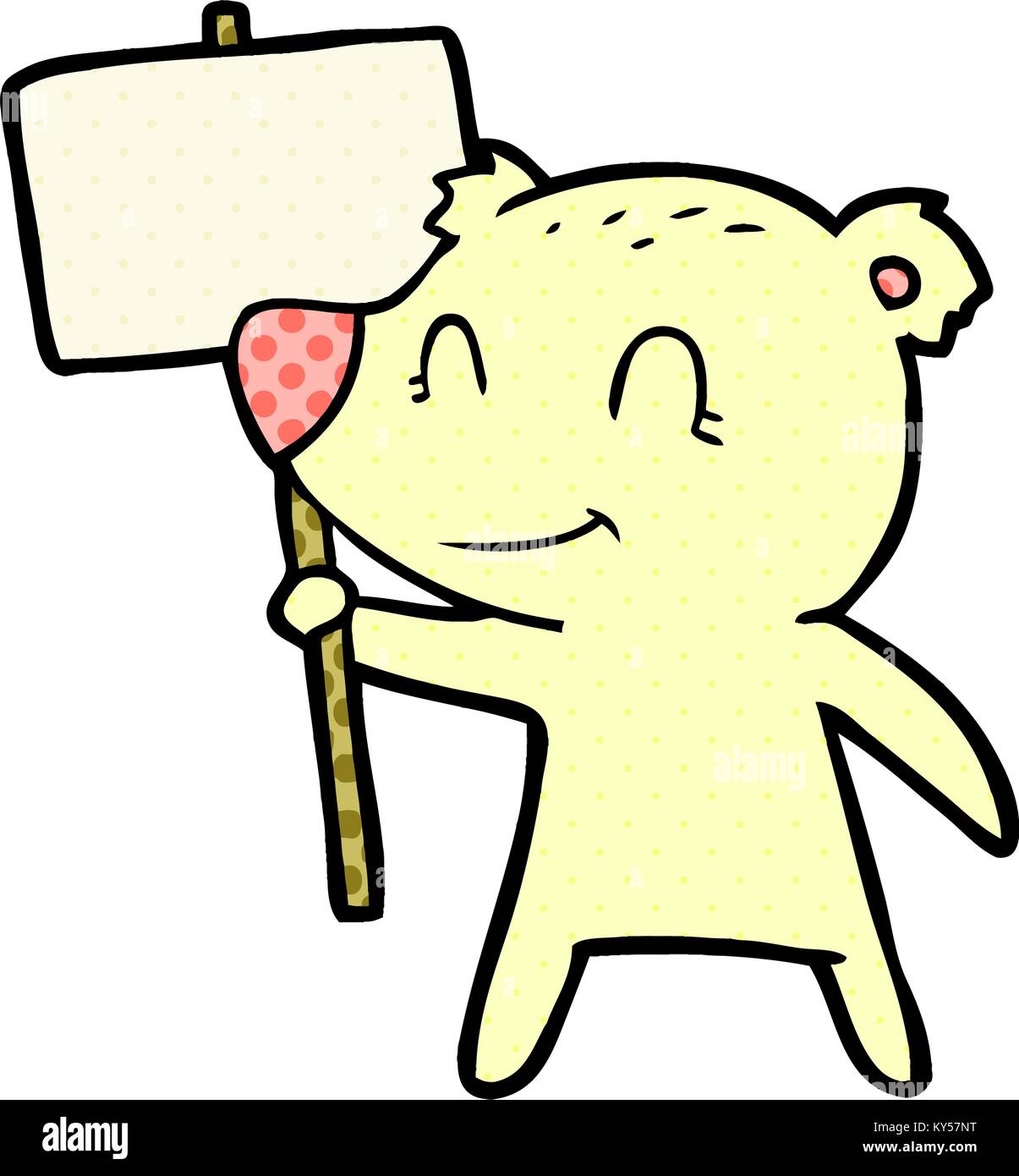 cartoon bear holding sign Stock Vector Image & Art - Alamy