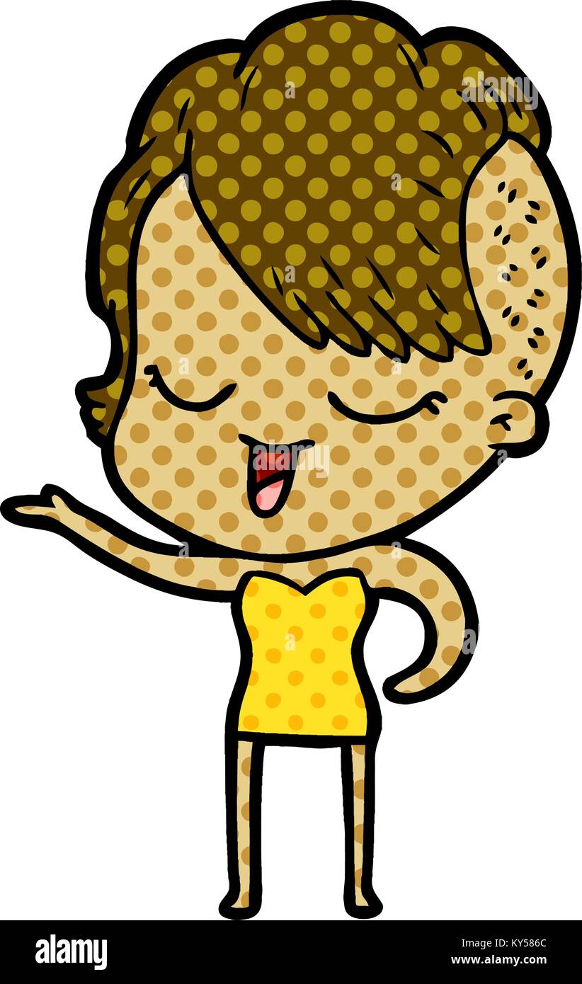 happy cartoon girl Stock Vector Image & Art - Alamy