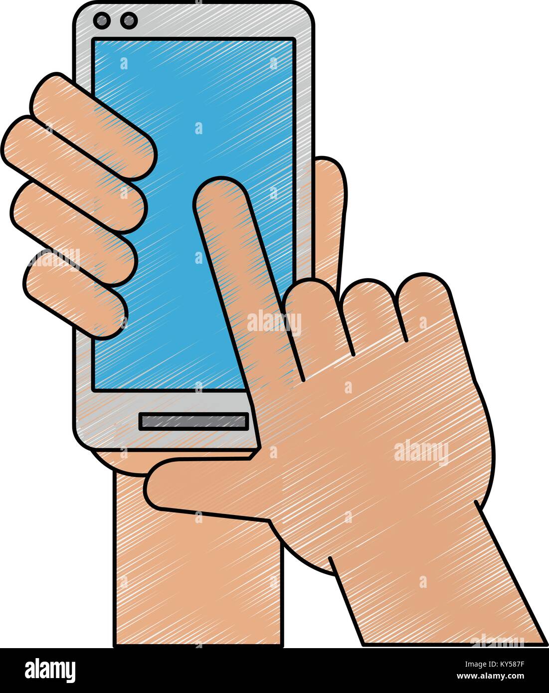 Hand with smartphone Stock Vector Image & Art - Alamy