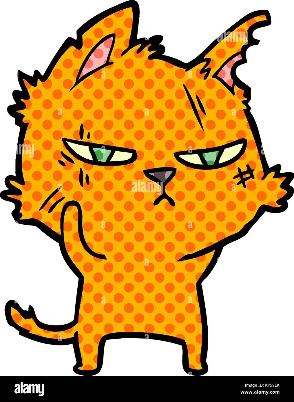 tough cartoon cat Stock Vector