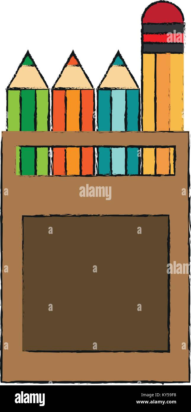 Pencils colors box Stock Vector Image & Art - Alamy
