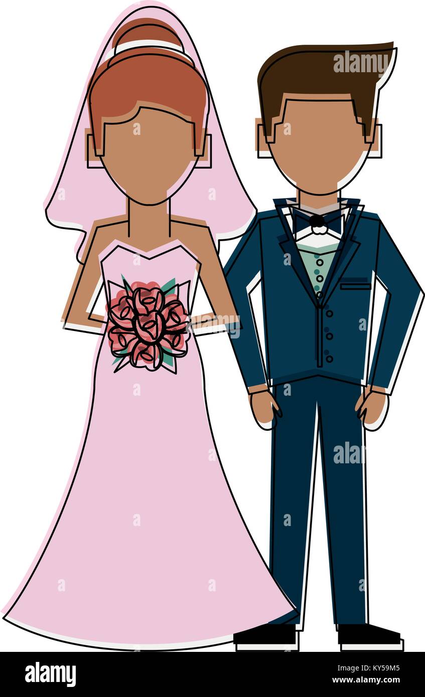 Flower bouquet cartoon colored Stock Vector Images - Alamy