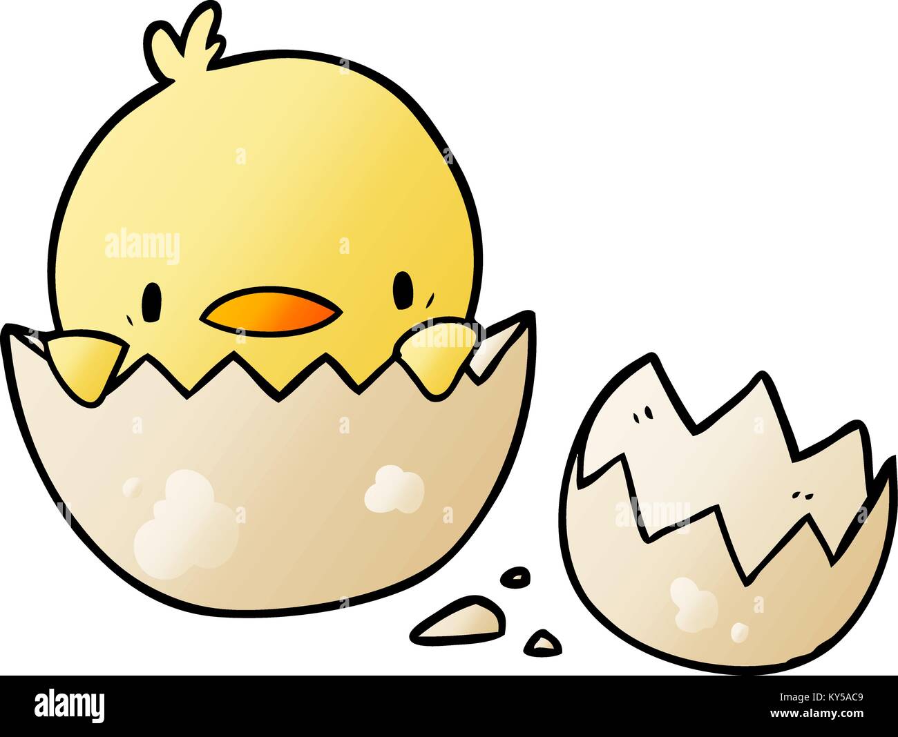cute cartoon chick hatching from egg Stock Vector Image & Art - Alamy