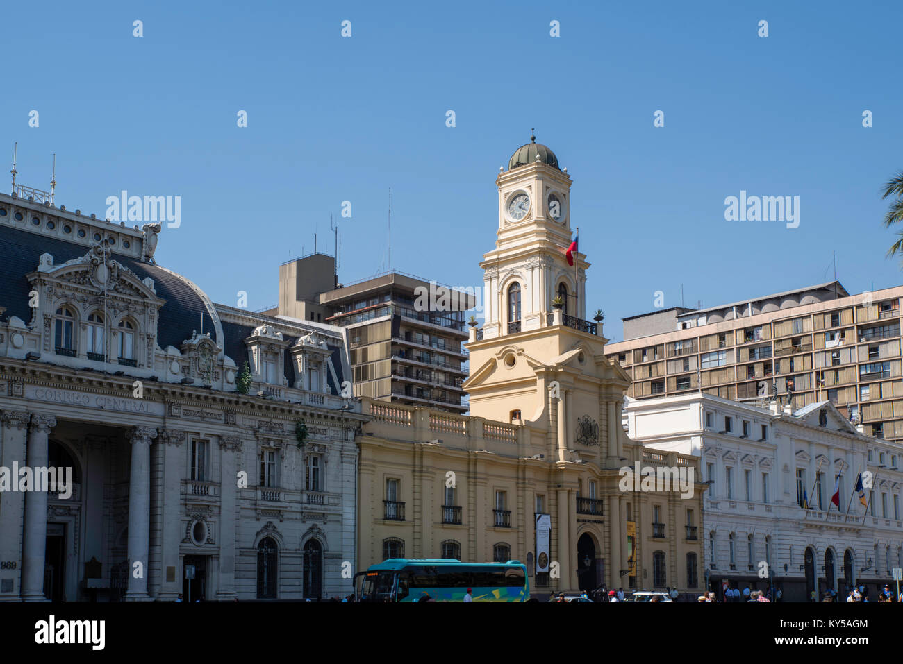 Exterior view, Museum of National History, Plaza de Armas, Santiago, Chile. Stock Photo