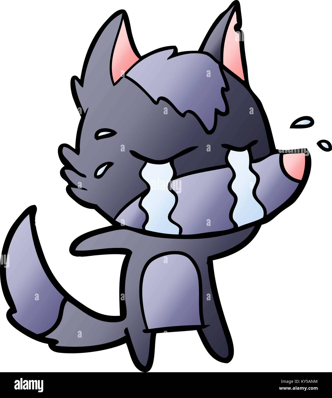 cartoon crying wolf Stock Vector Image & Art Alamy