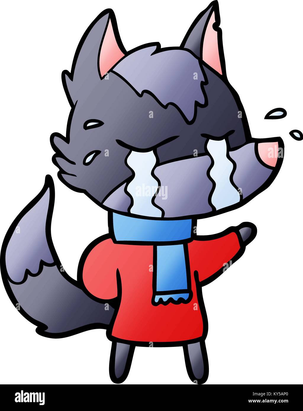 cartoon crying wolf Stock Vector Image & Art Alamy