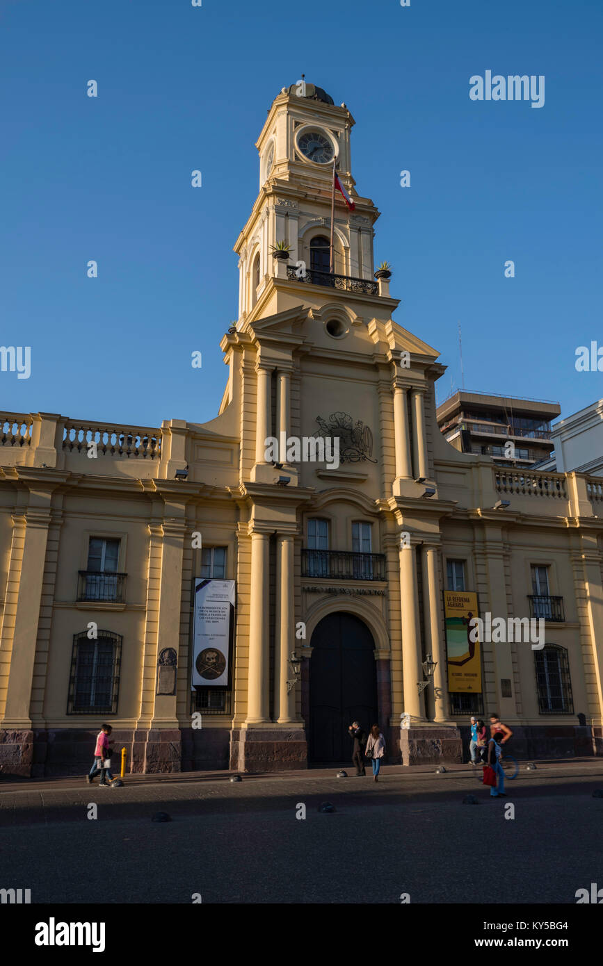 Exterior view, Museum of National History, Plaza de Armas, Santiago, Chile. Stock Photo