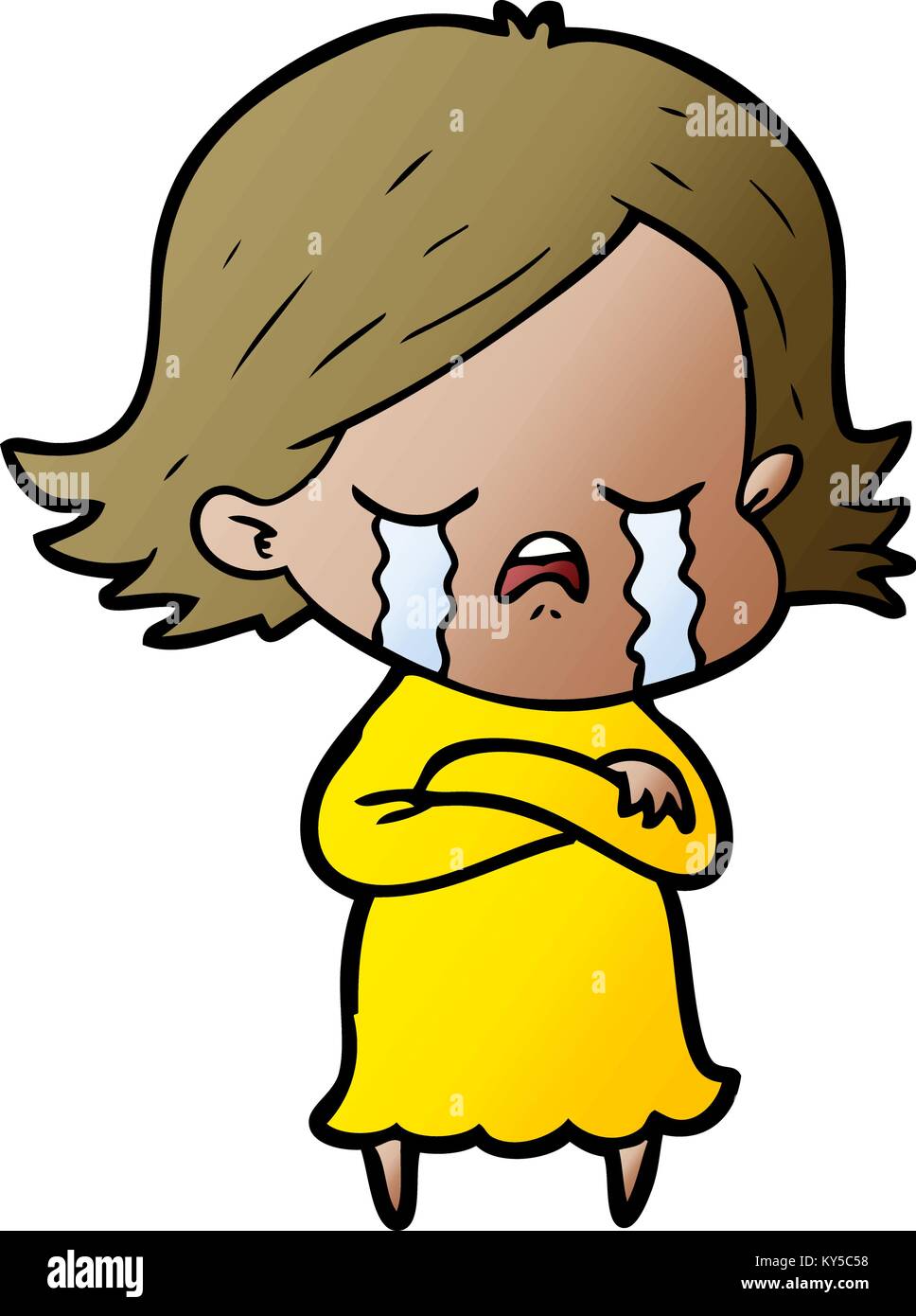 cartoon girl crying Stock Vector Image & Art Alamy
