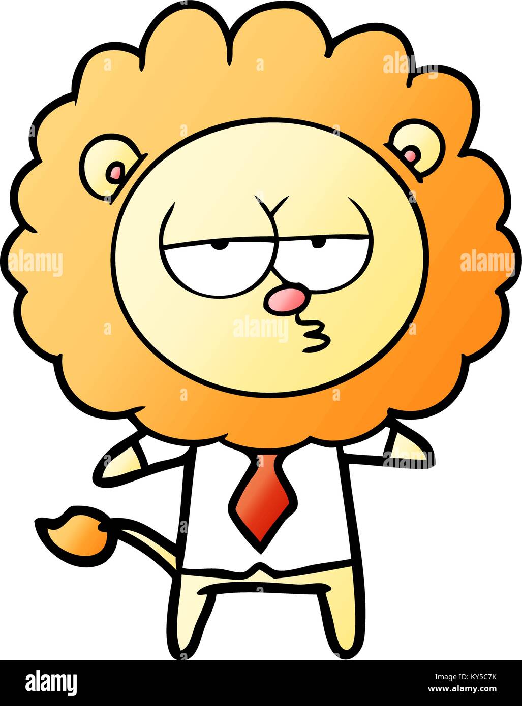 cartoon bored lion office worker Stock Vector Image & Art - Alamy