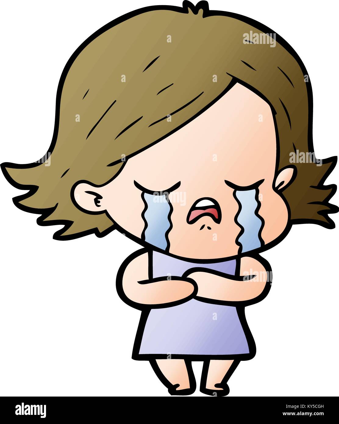 cartoon girl crying Stock Vector Image & Art Alamy