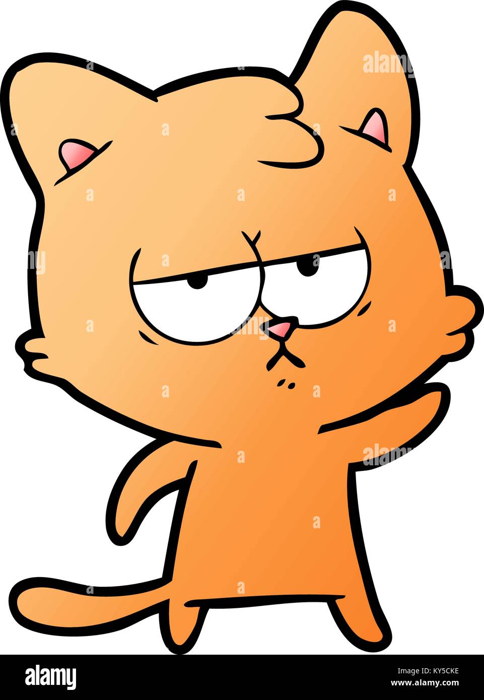 Bored Cartoon Cat Stock Vector Image & Art - Alamy