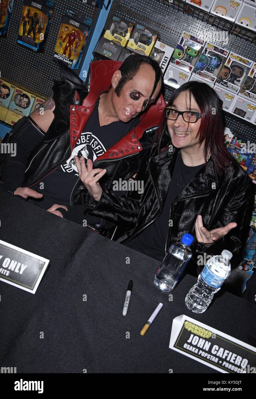 New York, NY, USA. 11th Jan, 2018. Jerry Only, The Misfits, John Cafiero at arrivals for Dr. Demento Covered in Punk Release Party, Forbidden Planet, New York, NY January 11, 2018. Credit: Derek Storm/Everett Collection/Alamy Live News Stock Photo