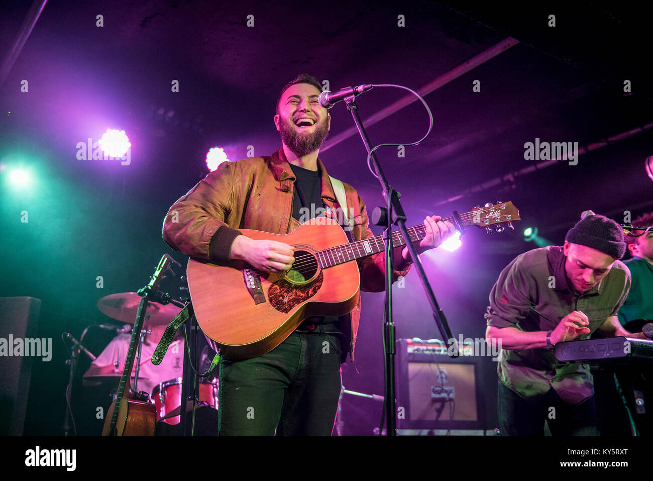 Manchester, UK. 13th January 2018. Ralph Pelleymounter,  James Ball,  Josh Taffel, Grant McNeill and Ben Jackson of To Kill A King perform at the Academy 3 in Manchester 13/01/2018 Credit: Gary Mather/Alamy Live News Stock Photo